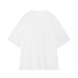เสื้อยืดคอกลมสีพื้นแขนสั้นผู้ชาย ไซส์ใหญ่ ผ้าคอตตอนเจอร์ซีย์ถัก  ลายโลโก้ด้านหน้า สไตล์ลำลอง - Product Image 6