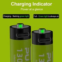PUJIMAX longue durée de vie 18650 batterie au lithium-ion cellule de batterie rechargeable cylindrique 1PC batterie Ebike avec port de charge USB C