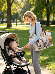 <span class=keywords><strong>Sac</strong></span> fourre-tout personnalisé pour maman avec impression <span class=keywords><strong>photo</strong></span>, fermeture éclair en PU, grande capacité, pour poussette, extérieur, accessoires pour bébé, <span class=keywords><strong>sac</strong></span> à <span class=keywords><strong>bandoulière</strong></span> - Product Image 2