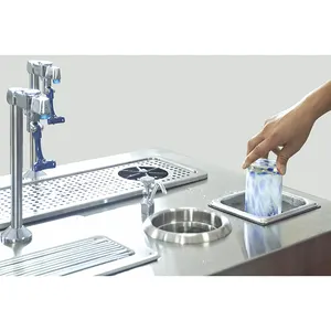 Grifo comercial de vidrio para fregadero de cocina, accesorios de barra, lavamanos de taza inoxidable, enjuagador automático de botellas