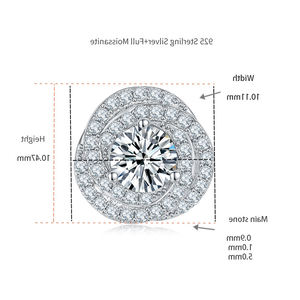 Boucles d'oreilles clous rondes en argent pur Moissanite pour hommes et femmes, 0,5 ct, toutes tendances - Product Image 6