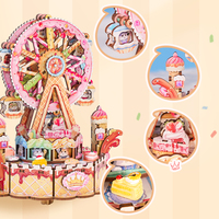 Pour la vente en gros : Kit de boîte à musique DIY en bois, puzzle 3D rotatif Sweet Wheel, jouet éducatif pour agent de marque
