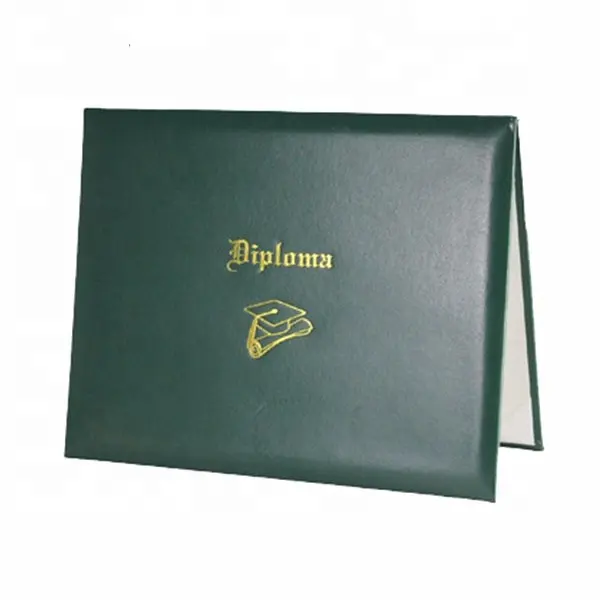 A4 Green Pu Leather Diploma File Folder Cover Certificate Holder