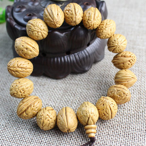 Pulsera Peach Pit de 14 cuentas de 13-15 mm, estilo étnico, joyería religiosa, hecha en Hangzhou - Product Image 1