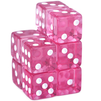 Vente en gros de dés acryliques D6 transparents 5 couleurs carrés de 16mm pour le MDN pour MTG Tenzi Bunco jeux de société de table enseignement des mathématiques