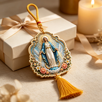 Sculpture en résine 3D personnalisée en relief, Vierge Marie, ornement suspendu, Conception Immaculée, cadeau religieux catholique pour Noël et Pâques
