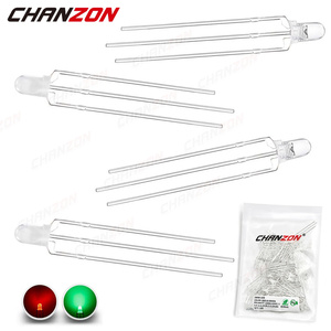 바이 컬러 3 mm LED 발광 다이오드 램프 100pcs 녹색 빨간색 공통 음극점 투명 확산 표시기 <span class=keywords><strong>3V</strong></span> DIY 바이 컬러 전구 - Product Image 2