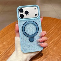 Coque de téléphone de luxe scintillante pour femme, antichoc, style Ins, avec support, pour iPhone 17, 16, 15, 14, 13 et iPhone 17 Pro Max
