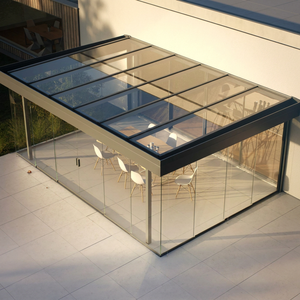 Moderna Terraza Triangular de Vidrio Templado y Aleación de Aluminio para Patio Exterior, Balcón, <span class=keywords><strong>Hotel</strong></span> y Jardín, Diseño de Construcción de Cerramientos - Product Image 1