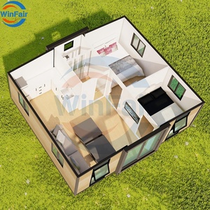 Winfair Gấp Prefab Modular 2 Phòng Ngủ Nhà Mở Rộng Đúc Sẵn Hiện Đại Biệt Thự Sang Trọng 20ft Container Nhà Ấn Độ - Product Image 4