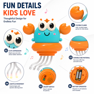 Jouet sensoriel électrique éducatif pour enfants, crabe dansant de haute qualité, très vendu - Product Image 2