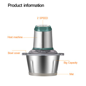 Procesador de Alimentos de Acero Inoxidable 1L 3L, Picadora de Carne Eléctrica Multifuncional, Mezcladora de Masa, Preparador de Comida para Bebés - Product Image 2