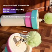 Lanceur automatique de jouets de luxe pour chat, jouet interactif d'exercice pour animaux de compagnie, pistolet de chat rechargeable, baguette rétractable, balle auto-jouante