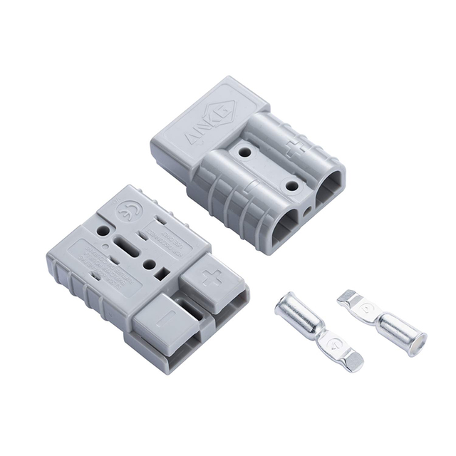 600V 50A Grey Battery Terminal Connector Kit Quick Connect 2 Pin Power Connector Battery Terminal Connector