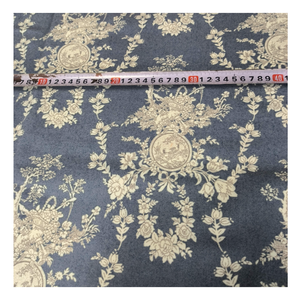 Tissu imprimé <span class=keywords><strong>de</strong></span> <span class=keywords><strong>toile</strong></span> <span class=keywords><strong>de</strong></span> <span class=keywords><strong>jouy</strong></span> vintage français en mélange <span class=keywords><strong>de</strong></span> laine-polyester tissé bleu-blanc floral poids moyen pour la décoration intérieure garçons/filles - Product Image 5