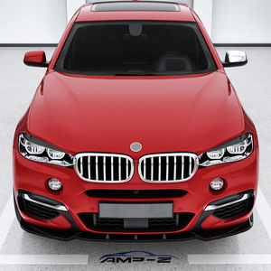 สปอยเลอร์กันชนหน้า Amp-Z สำหรับ Bmw X6 F16 M Sport ปี 2015-2019 สีดำเงา ลายคาร์บอนไฟเบอร์ - Product Image 2