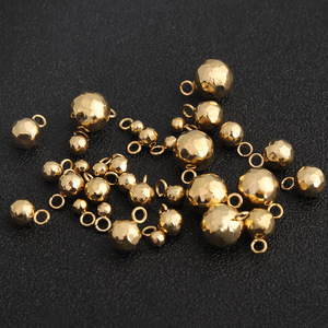 Cuentas facetadas de acero inoxidable chapadas en oro de 18k, colgante de un solo lazo, accesorios de joyería para pulseras y collares DIY. - Product Image 4