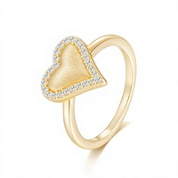 Bague en argent sterling S925 brossé, texture rétro, cœur serti de diamants, huit cœurs et flèches, moissanite, pour le commerce extérieur