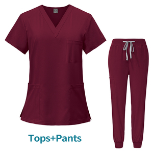 Precio barato TRS cuello en V mujeres enfermería uniformes conjuntos verde menta uniforme médico mujeres Jogger pierna pantalones médico enfermera conjuntos - Product Image 4
