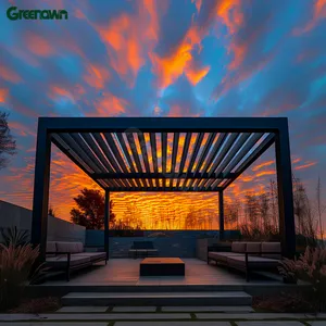 Electric Opening Aluminum Louvre Patio Louver Roof Pergola Garden Gazebo with Unique Feature for Arches Arbours & Bridge