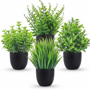 Der Rose Set di 4 Piccole Piante Artificiali Nere per Bagno per Migliorare l'Aspetto Verde in Spazi Limitati - Product Image 2