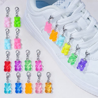 Harz Schöne Kunststoff Kleine Teddybären Schlüssel bund Anhänger Süßigkeiten Farbe Teddybären Großhandel Bär Charms für Schmuck herstellung Anhänger