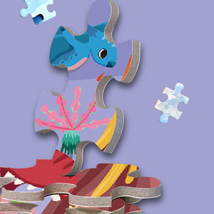 Puzzle rond sur le thème du monde des dinosaures colorés, 128 pièces, jeu de puzzle éducatif, jouet cadeau pour enfants - Product Image 5