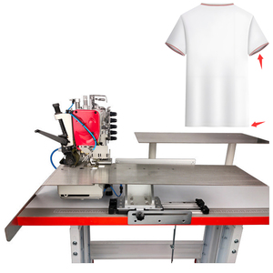 Machine à coudre industrielle à point plat, ourleur automatique de t-shirts, triple aiguille, motorisée, coupe-fil haute vitesse - Product Image 3