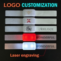 Bracelet lumineux LED mini Velcro personnalisé avec logo pour fêtes, télécommande DMX, activation sonore, concert, portée 433Mhz 1000M