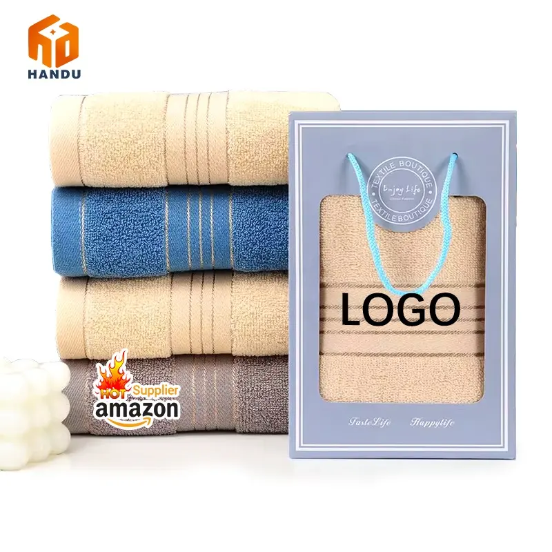 Good quality luxury hotel soft thickened absorbent gift organic terry bath toweling fabric 100% combed pure cotton face towel