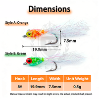 Dumbbell-Eye Minnow mit 8 #   Künstlicher Hakenköder Fluoreszierender Nachtleuchtender Streamer Fliegenköder für Forellen- und Barschfliegenfischen
