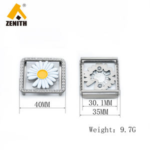 Hebillas de cinturón de metal de zinc con camiseta de diamantes de imitación y clips para zapatos para prendas de vestir - Product Image 6