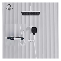 Conjunto de Ducha Inteligente de Cobre con Temperatura Constante y Pantalla Digital, Ducha Presurizada Tipo Portaaviones para Baño