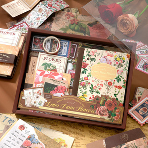 Natural Imprint Series Warm-Hearted Journal Gift Box Instagram-stijl Bloemen Retro Romantisch Engelse stickerset - Product Image 1