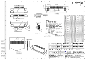 ขั้วต่อ FFC FPC แบบลิ้นชัก 14/24 พิน ระยะพิทช์ 0.5 มม. แบบ ZIF SMD/SMT หน้าสัมผัสล่างพร้อมขั้วทองแดงผสมและเคลือบด้วยดีบุก - Product Image 4