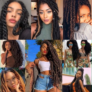 Offre Spéciale <span class=keywords><strong>Afro</strong></span> <span class=keywords><strong>Kinky</strong></span> Tressage Cheveux Pre-fluffing Locs Nature Twist Soie <span class=keywords><strong>Afro</strong></span> Twist Tresse Extensions de Cheveux Mèches en Fibres Synthétiques - Product Image 6