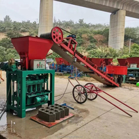 Machine automatique de fabrication de briques en béton emboîtables à petite échelle, contrôlée par PLC, QTJ4-35 JIUSHENG