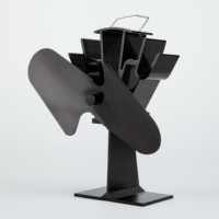 Ventilateur de poêle à double pales en aluminium à grand débit d'air, alimenté par la chaleur, pour poêles à bois, cheminées, usage domestique et extérieur