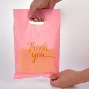 Custom Printed Logo LDPE Plastic Four-finger <b>Bag</b> Handle Retort Pouch Apparel <b>Gifts</b> <b>Personalized</b> Merchandise Packaging - Product Image 2