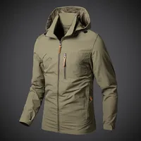Veste à capuche pour homme, séchage rapide, légère, respirante, décontractée, avec fermeture éclair, motif lettres, pour l'été et les activités de plein air, confortable