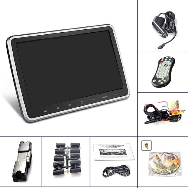 Mekede 10.1inch Car Headrest Monitor DVD Video 1024*600 Touch Screen Video Player Multimedia System Mirror Link