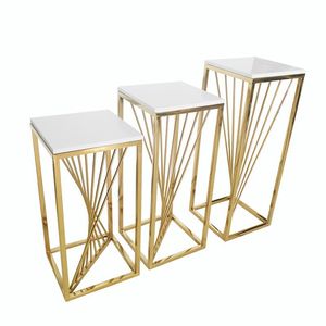 Étagère de sol en acrylique finition or moderne et glamour, décoration chic pour couloir, présentoir élégant pour <span class=keywords><strong>mariage</strong></span>, décoration de gâteau - Product Image 6