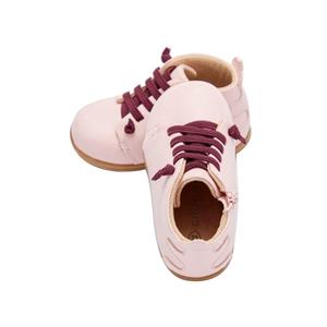 新しいデザインピンク本革レースアップジッパーキッズアンクルガールズブーツ - Product Image 2