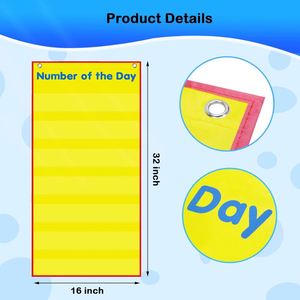 Tablero de Bolsillo Compacto de Tela para Clases de Matemáticas, Tarjetas de Aprendizaje Reutilizables, Exhibición Diaria de Números - Product Image 3