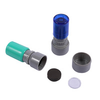 Mini boîtier de tampon photosensible rond de 23 mm avec ressort et tampon flash de 7 mm, coque de tampon de dessin animé pour enseignant, matériau de tampon personnalisé, vente en gros
