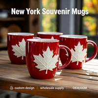 Mug souvenir en céramique personnalisé avec motif feuille d'érable, design paysan canadien, en porcelaine, sans danger pour les aliments, compatible lave-vaisselle et micro-ondes