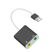 Dual-Port-USB-Externe Soundkarte mit Mikrofon- und Kopfhöreranschluss, Aluminium-Audioadapter für PC und Laptop