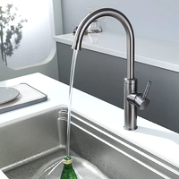 Robinet de cuisine professionnel avec douchette extractible, classique, en acier inoxydable 304, à montage sur plan, monocommande, mélangeur de cuisine de luxe