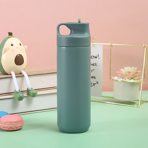 Vaso Térmico de Acero Inoxidable 304, Botella de Agua Deportiva Portátil para Exteriores, Color Sólido, Diseño Simple, Tipo Bolso - Product Image 6