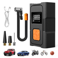 Gonfleur de pneus électrique multifonction sans fil, compresseur d'air portable 150Psi, mini pompe à air pour voiture avec lumière LED, gonfleur de pneus